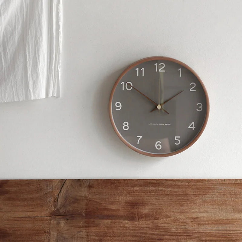 Minimalist Round Wall Clock Silent Modern Design Simple Dial Face