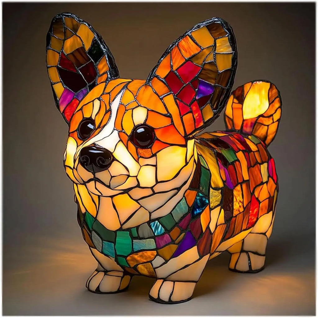 Tischlampe für Hunde im Fantasy-Stil, lebendiges Akzentlicht, farbenfrohes stimmungsvolles Leuchten