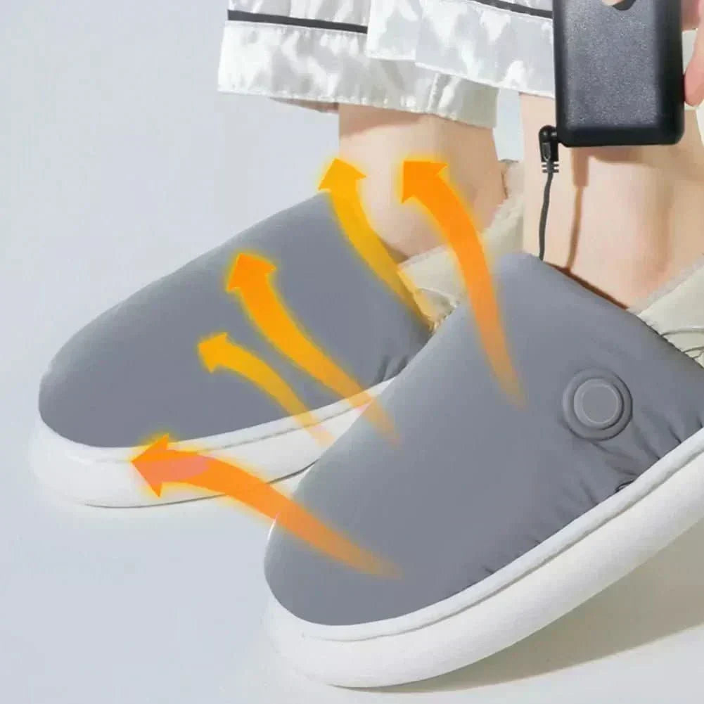 ThermaStride Electric Heated Slippers — Plush Lining, Quick Warmth