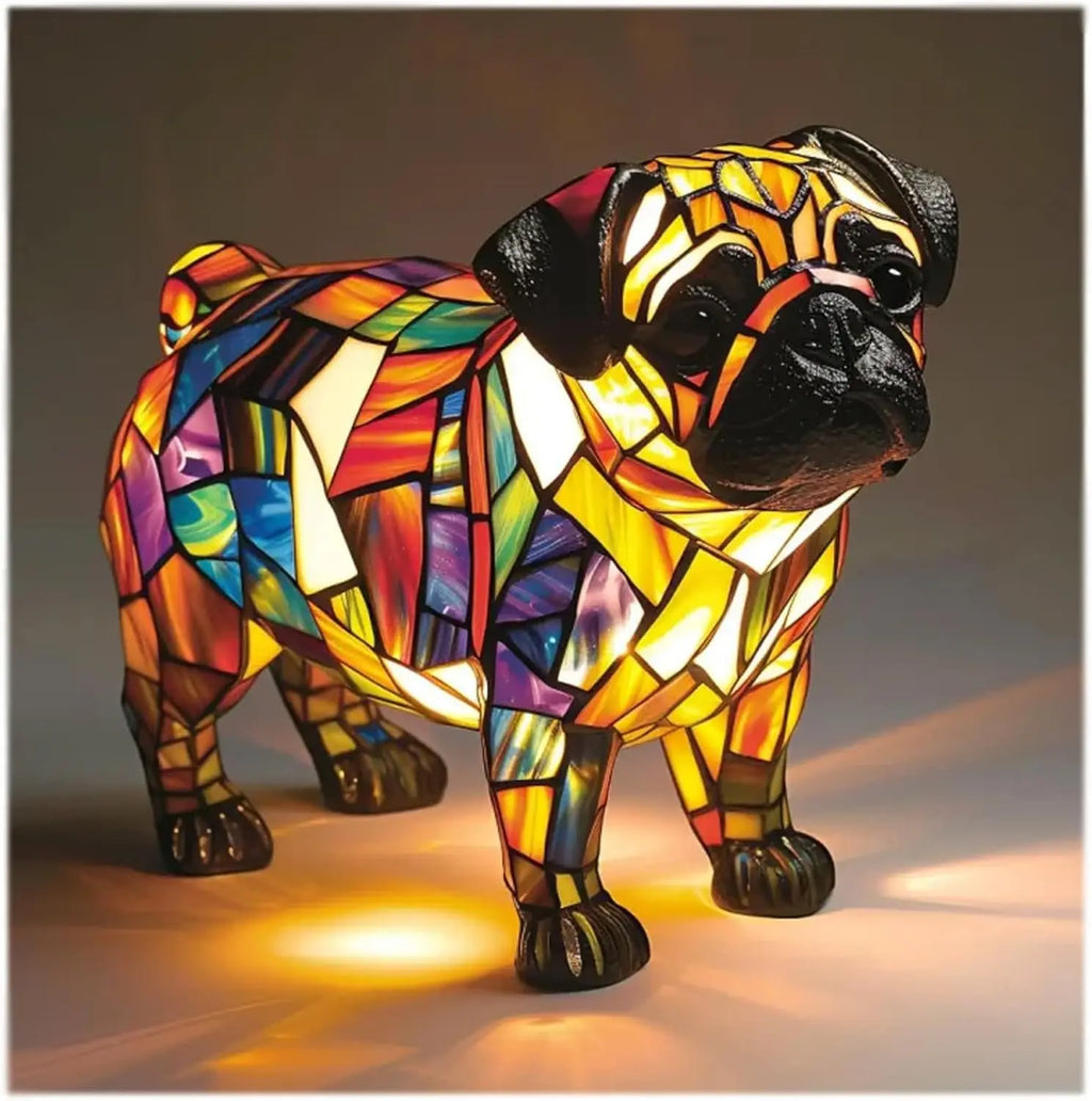 Tischlampe für Hunde im Fantasy-Stil, lebendiges Akzentlicht, farbenfrohes stimmungsvolles Leuchten