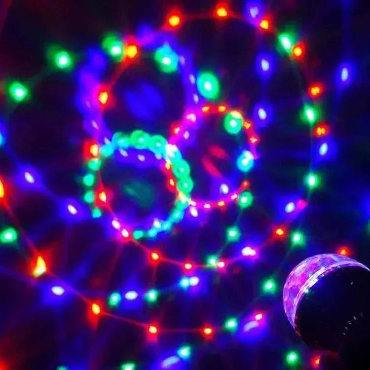 Set med 2 roterande E27 RGB LED-diskolampor | ribuella