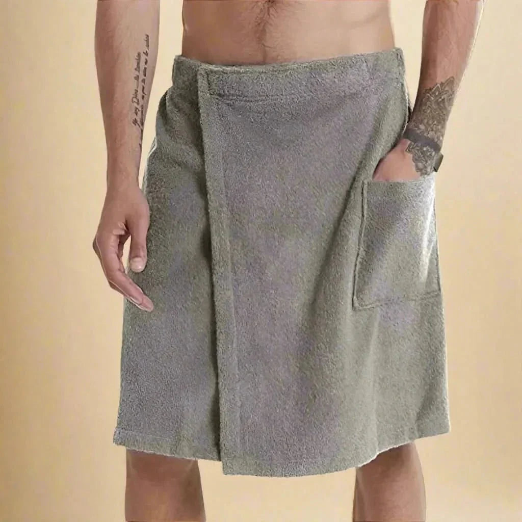 Towel Wrap for Bathing with Velcro Fastening and Storage Pocket | ribuella