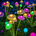 Juego de 2 luces solares de champiñón: 6 cabezales ajustables, RGB o blanco cálido | ribuella
