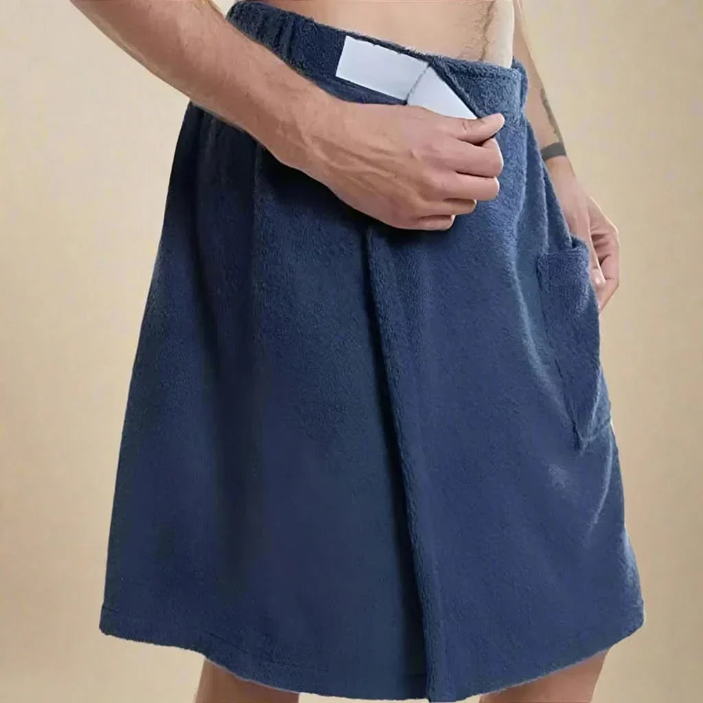 Towel Wrap for Bathing with Velcro Fastening and Storage Pocket | ribuella