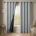 SereneShade – Cortinas de linho com bloqueio total da luz, em conjunto de 2 painéis | ribuella