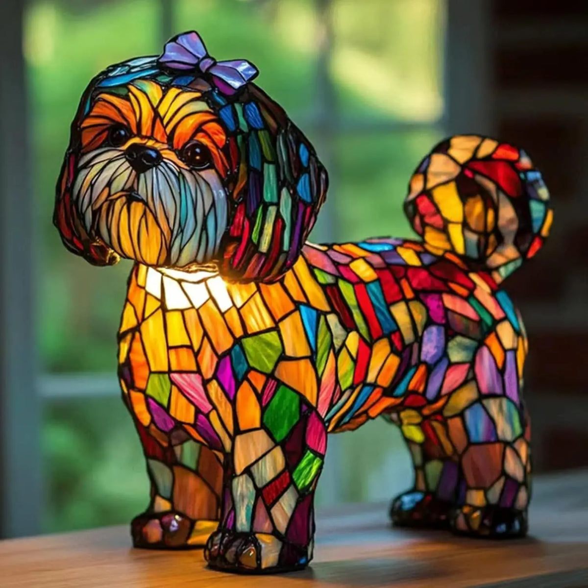 Tischlampe für Hunde im Fantasy-Stil, lebendiges Akzentlicht, farbenfrohes stimmungsvolles Leuchten