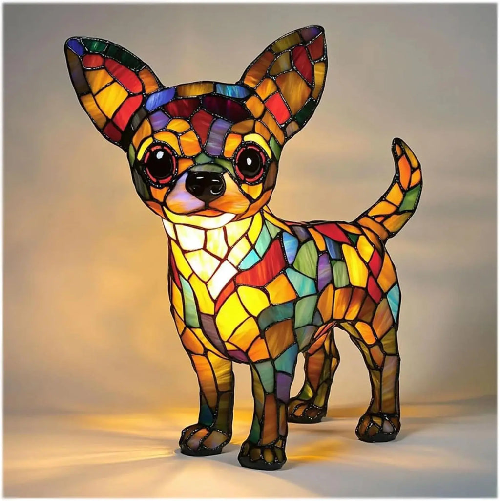 Tischlampe für Hunde im Fantasy-Stil, lebendiges Akzentlicht, farbenfrohes stimmungsvolles Leuchten