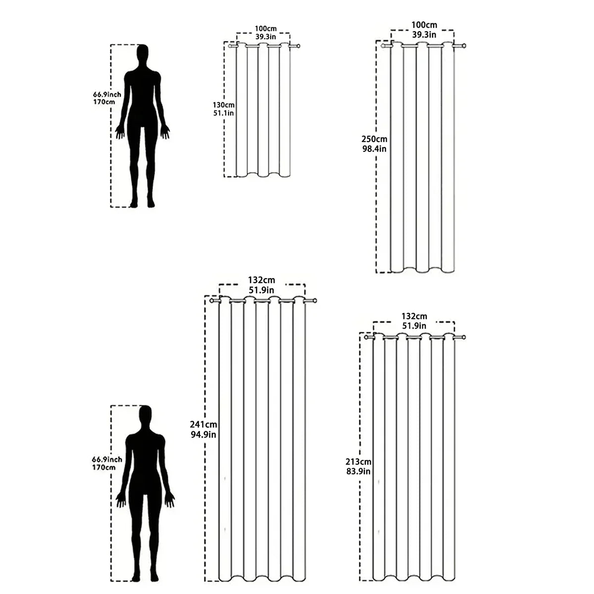 SereneShade – Cortinas de linho com bloqueio total da luz, em conjunto de 2 painéis | ribuella