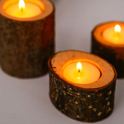 Three-Piece Wooden Tea Light Decoration Set | ribuella