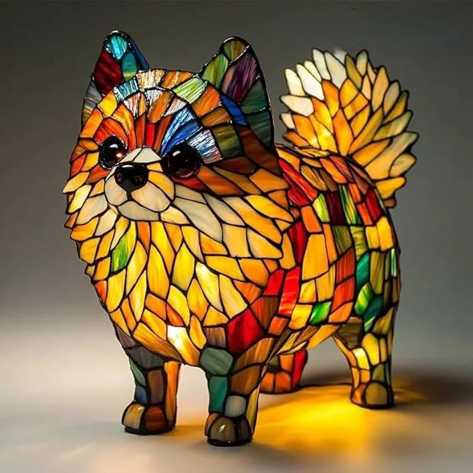 Tischlampe für Hunde im Fantasy-Stil, lebendiges Akzentlicht, farbenfrohes stimmungsvolles Leuchten