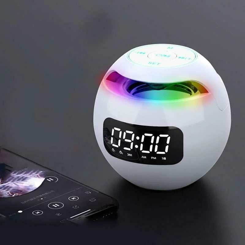 Digital Alarm Clock Bluetooth Speaker Merging Time Display And Ambient Colour LED Lighting