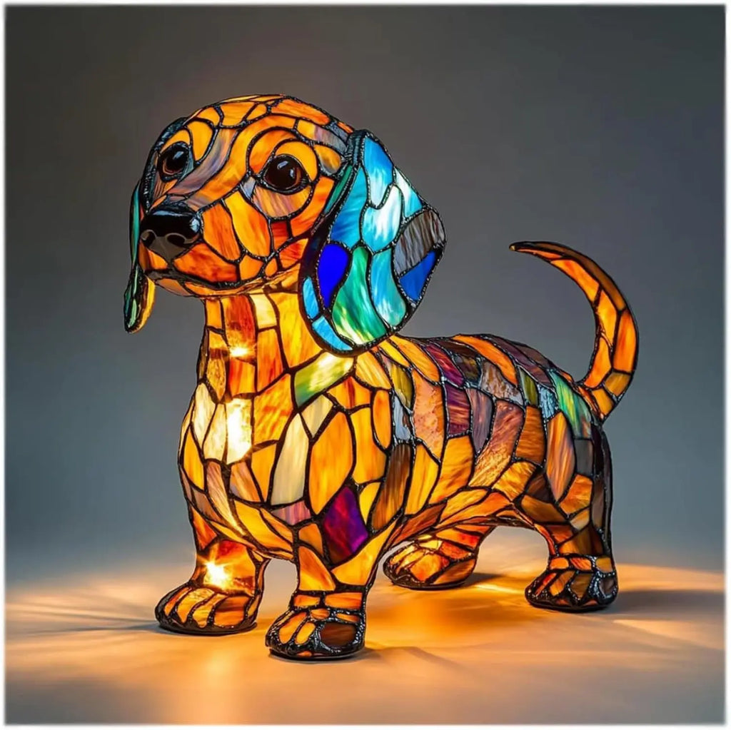 Tischlampe für Hunde im Fantasy-Stil, lebendiges Akzentlicht, farbenfrohes stimmungsvolles Leuchten