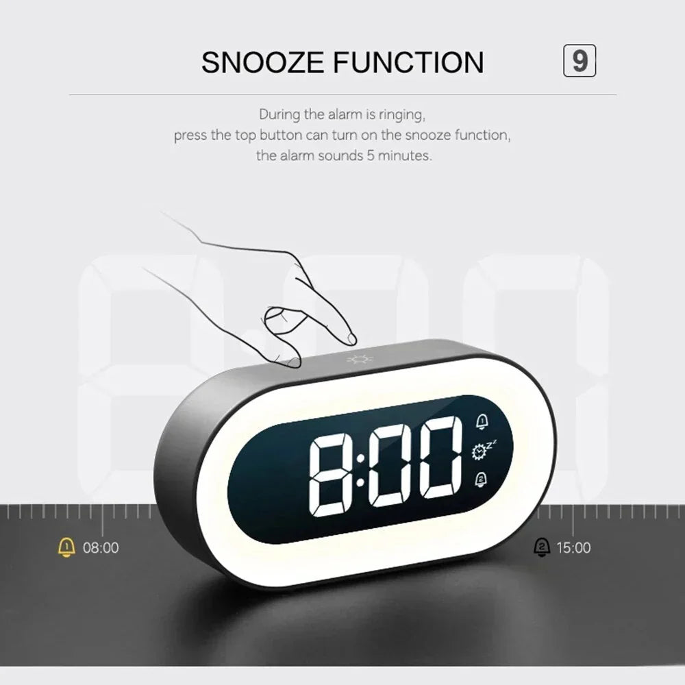 Digital Sunrise Alarm Clock Dimmable Night Light Natural Wake Tones