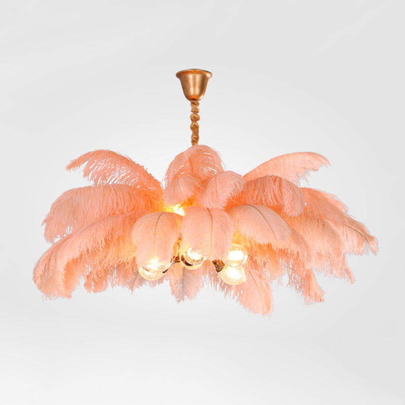 O'Moore Nordic Luxury Pendant Light, Brass/Feather - Neutralighting