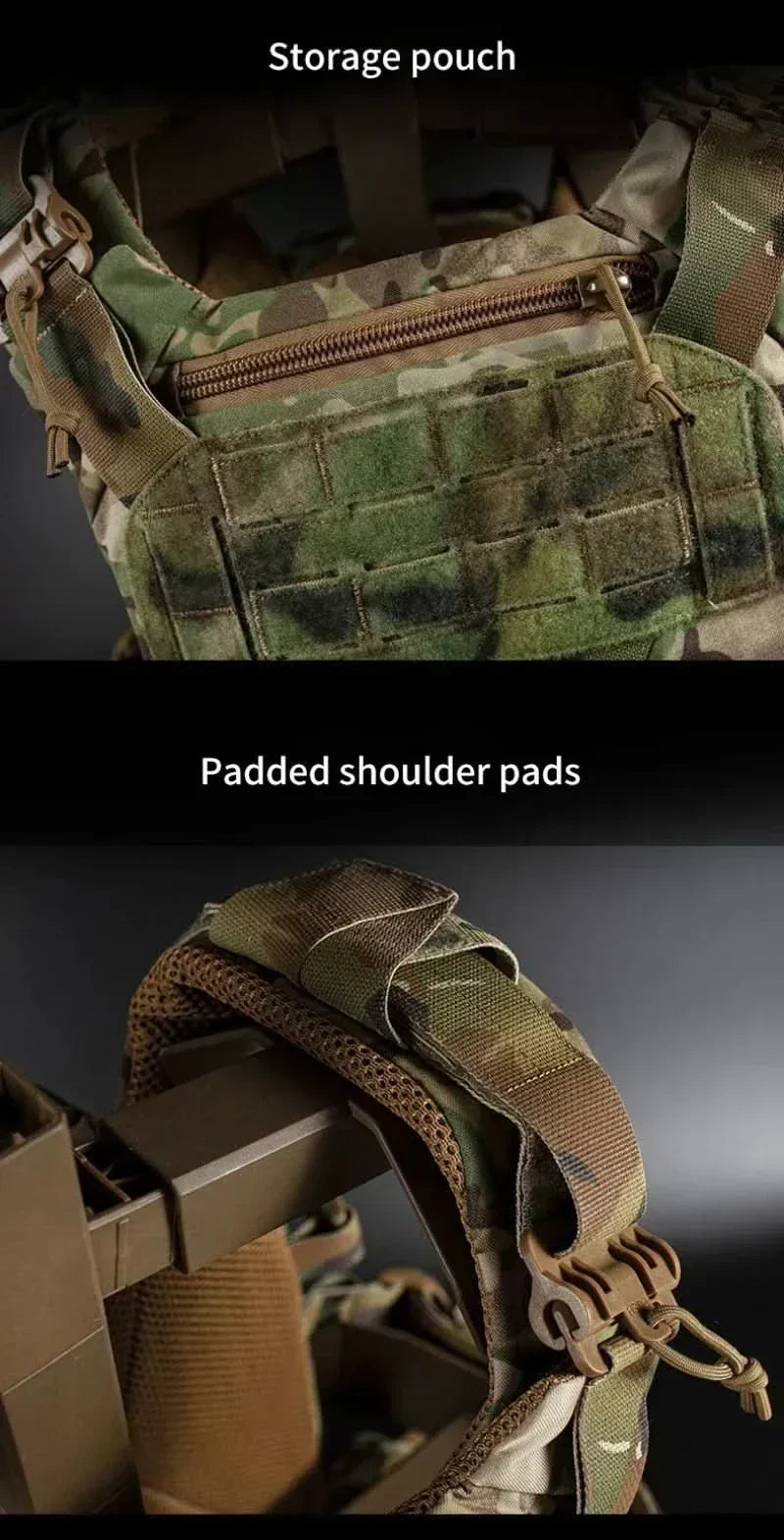 Vestă modulară Vanguard Armor Carrier — sistem de eliberare rapidă, MOLLE decupat cu laser