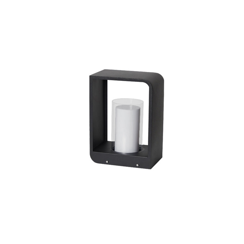 Nowoczesna zewnętrzna kwadratowa lampa LED — współczesny design, proste linie