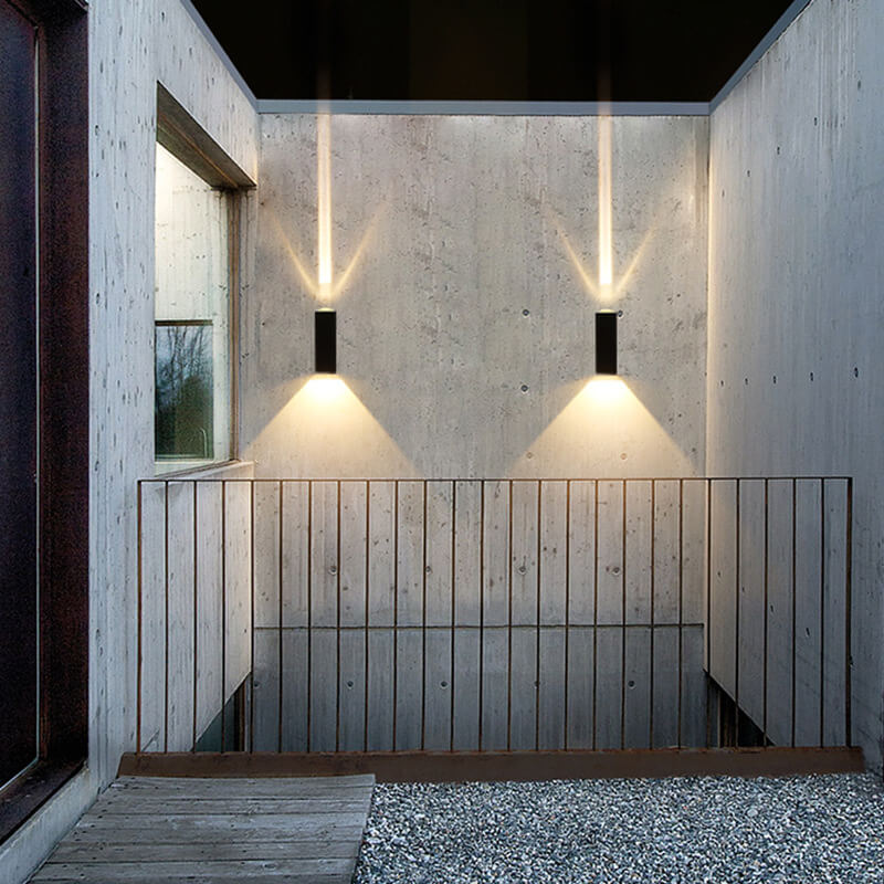 Modern Waterproof LED Wall Light, Outdoor Rated Black Rectangular Lamp