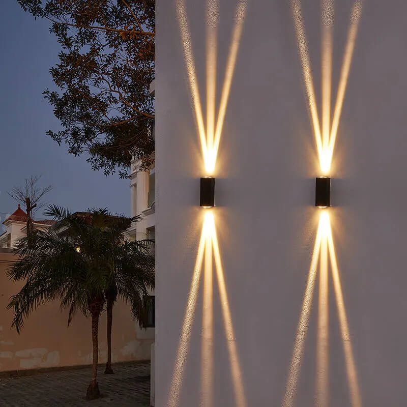 Modern Waterproof LED Wall Light, Outdoor Rated Black Rectangular Lamp