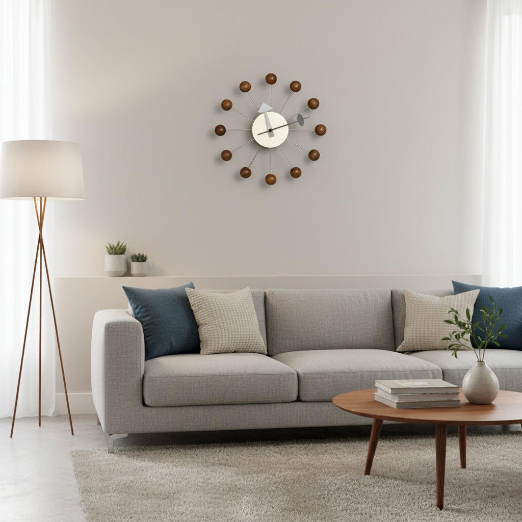 Luminara 32 Cm Metal Sunburst Wall Clock — Silent Quartz