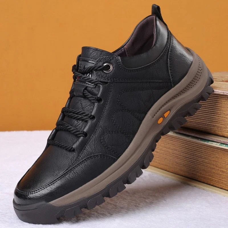 Trailstride Waterproof Leather Hiking Shoes — Moisture-Wicking Comfort