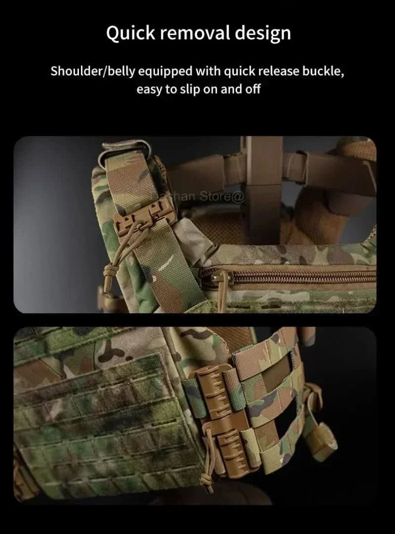 Vestă modulară Vanguard Armor Carrier — sistem de eliberare rapidă, MOLLE decupat cu laser