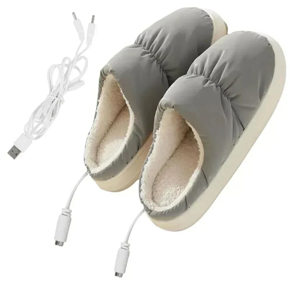 ThermaStride Electric Heated Slippers — Plush Lining, Quick Warmth
