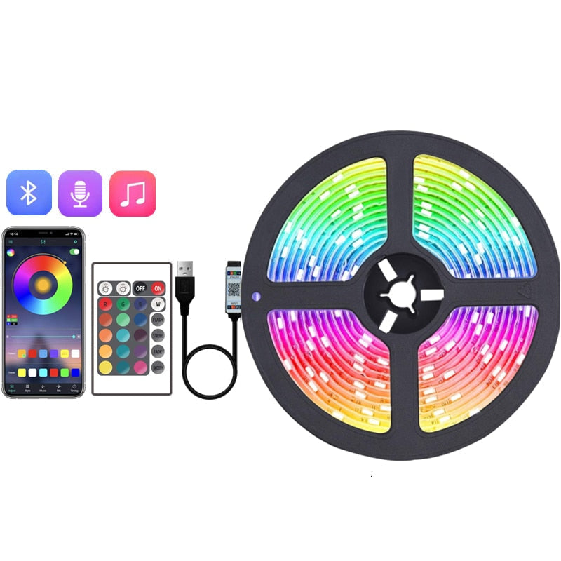 RGB-LED-lyslist med fjernkontroll og appstyring | ribuella