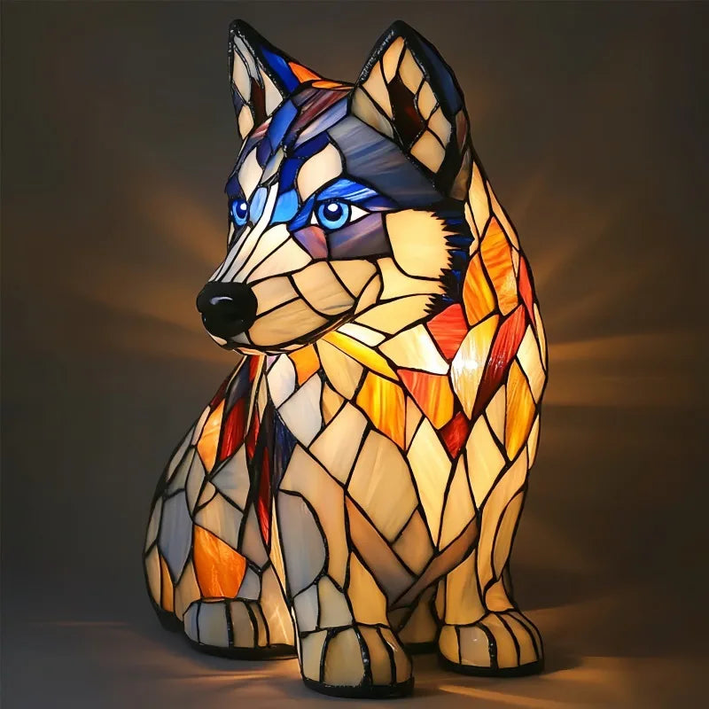 Tischlampe für Hunde im Fantasy-Stil, lebendiges Akzentlicht, farbenfrohes stimmungsvolles Leuchten