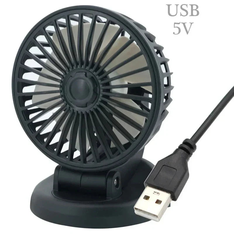 Ventilador automático giratorio – 12V/24V/5V con USB o encendedor de cigarrillos | ribuella