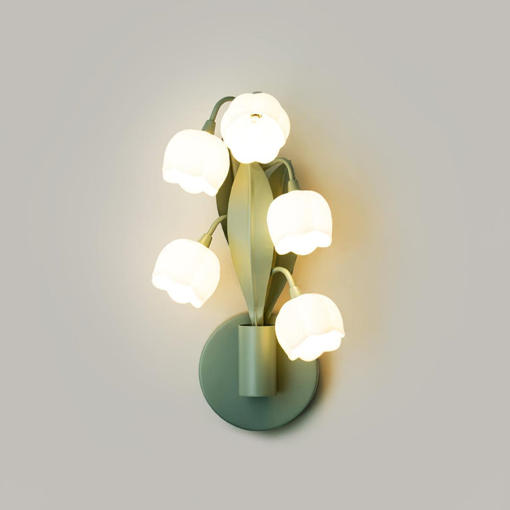 Aelis inomhusvägglampa med orkidé och naturtrogna gröna blad