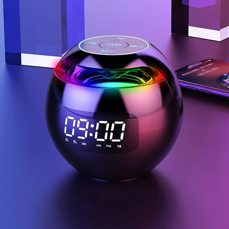 Digital Alarm Clock Bluetooth Speaker Merging Time Display And Ambient Colour LED Lighting