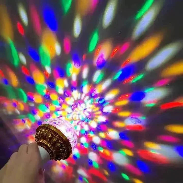 Set med 2 roterande E27 RGB LED-diskolampor | ribuella