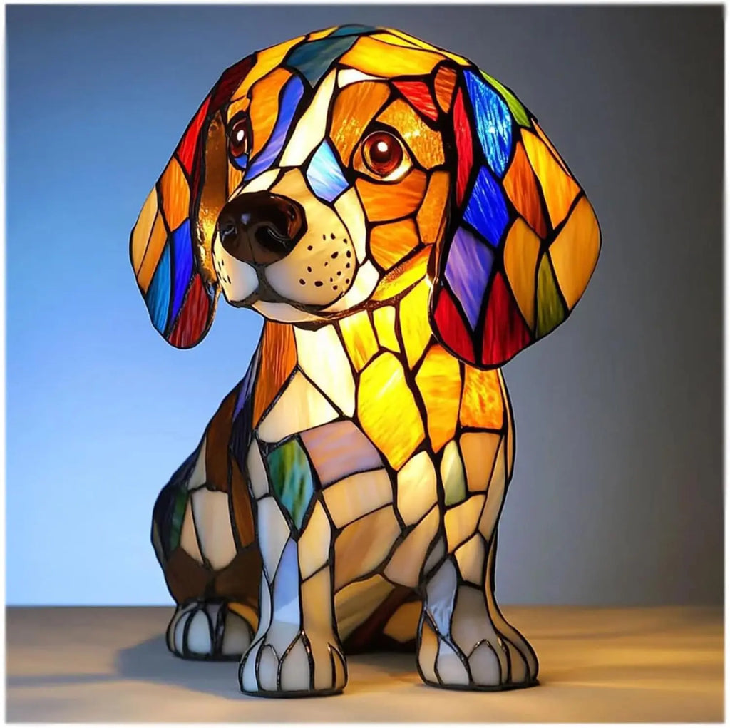 Tischlampe für Hunde im Fantasy-Stil, lebendiges Akzentlicht, farbenfrohes stimmungsvolles Leuchten