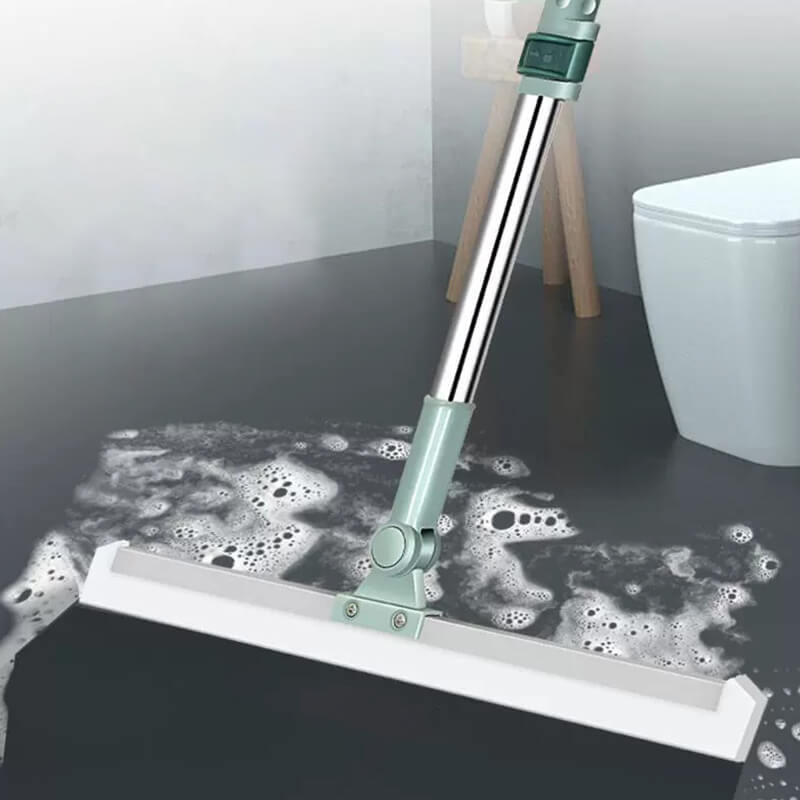 Silicone Floor Squeegee with Adjustable Handle and 180° Rotating Head | ribuella