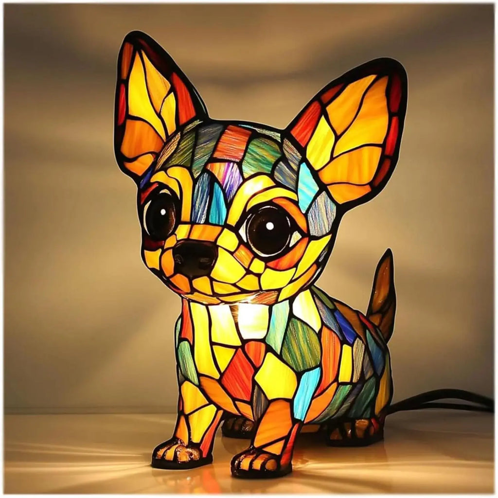 Tischlampe für Hunde im Fantasy-Stil, lebendiges Akzentlicht, farbenfrohes stimmungsvolles Leuchten