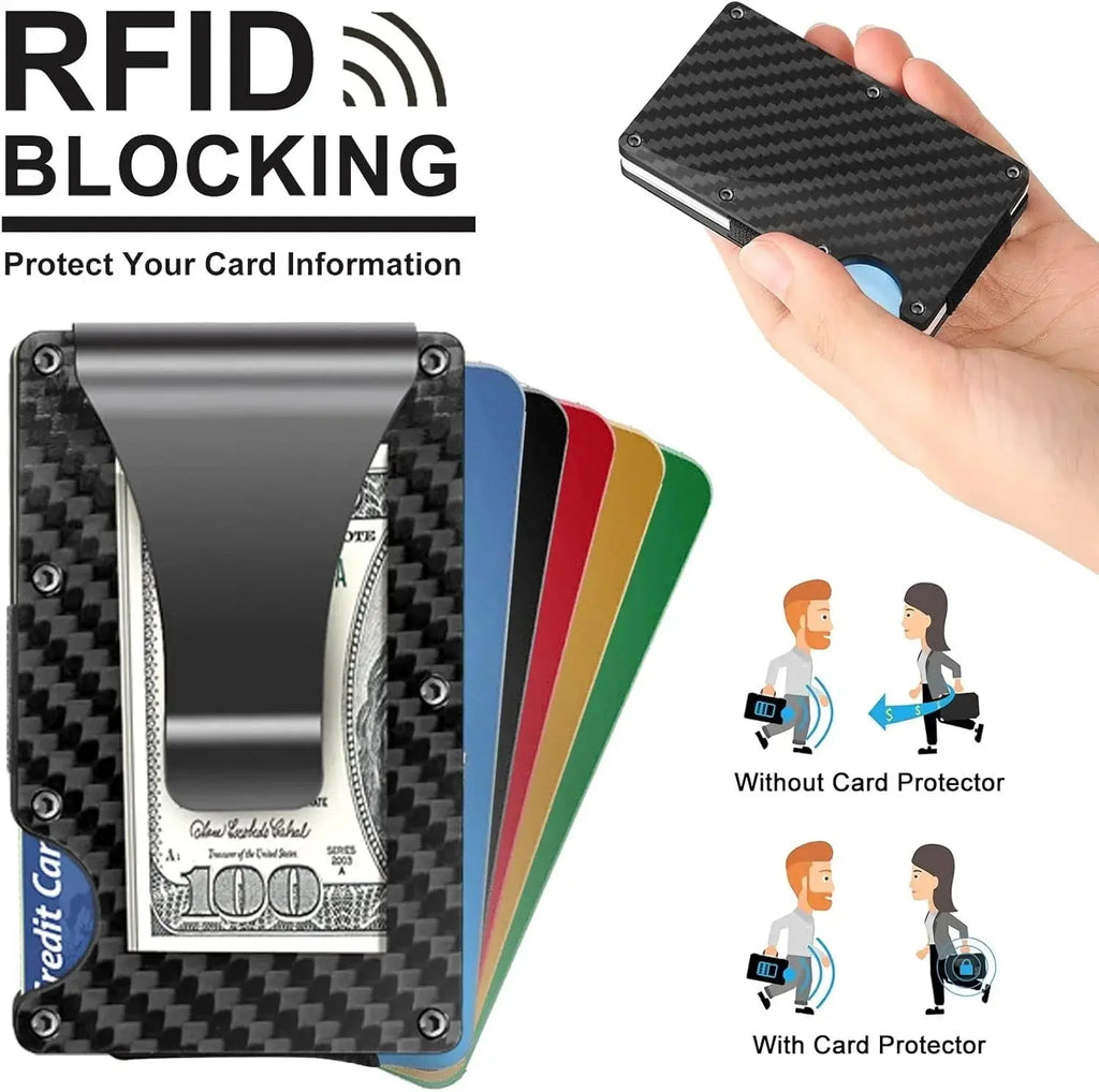 Kovové pouzdro na karty s blokováním RFID – pojme 12 karet, včetně spony na bankovky, 4 styly | ribuella