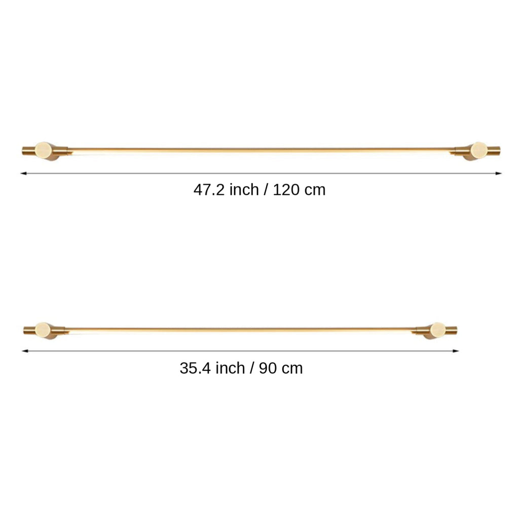 Modern Brass Bathroom Vanity Light Wall Mounted LED Fixture with Acrylic Shade 35.4 Inches | ribuella
