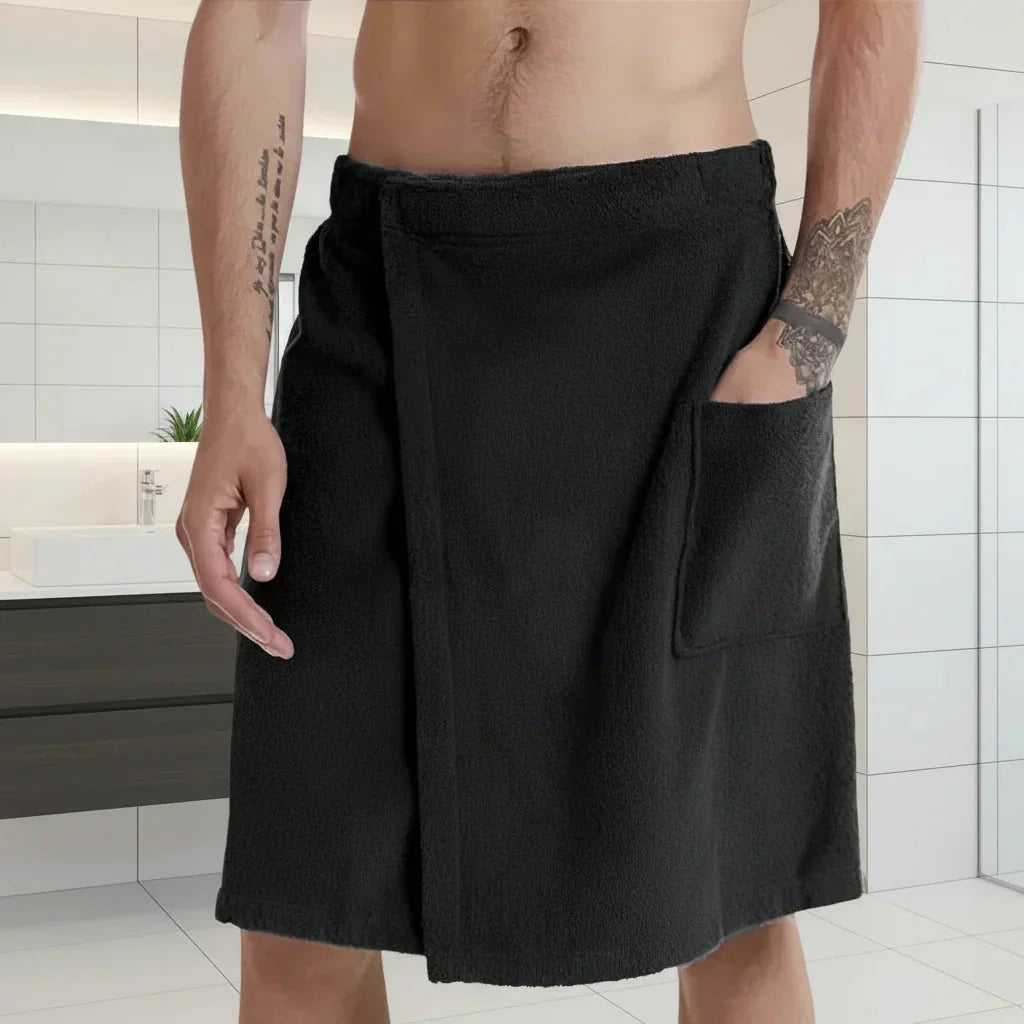 Towel Wrap for Bathing with Velcro Fastening and Storage Pocket | ribuella