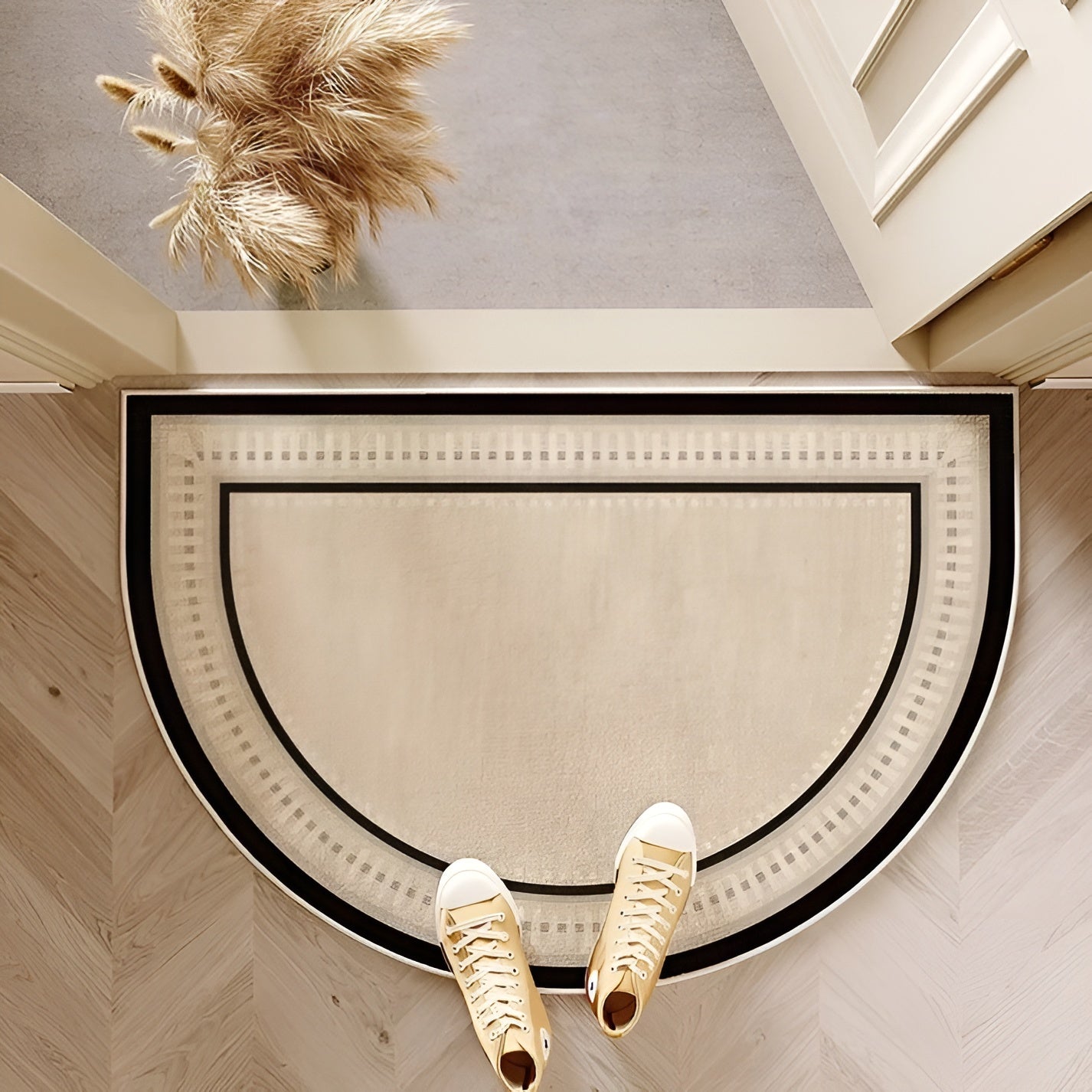 Stylish Half-Moon Entry Mat – Slip-Resistant Welcome Mat for Home | ribuella