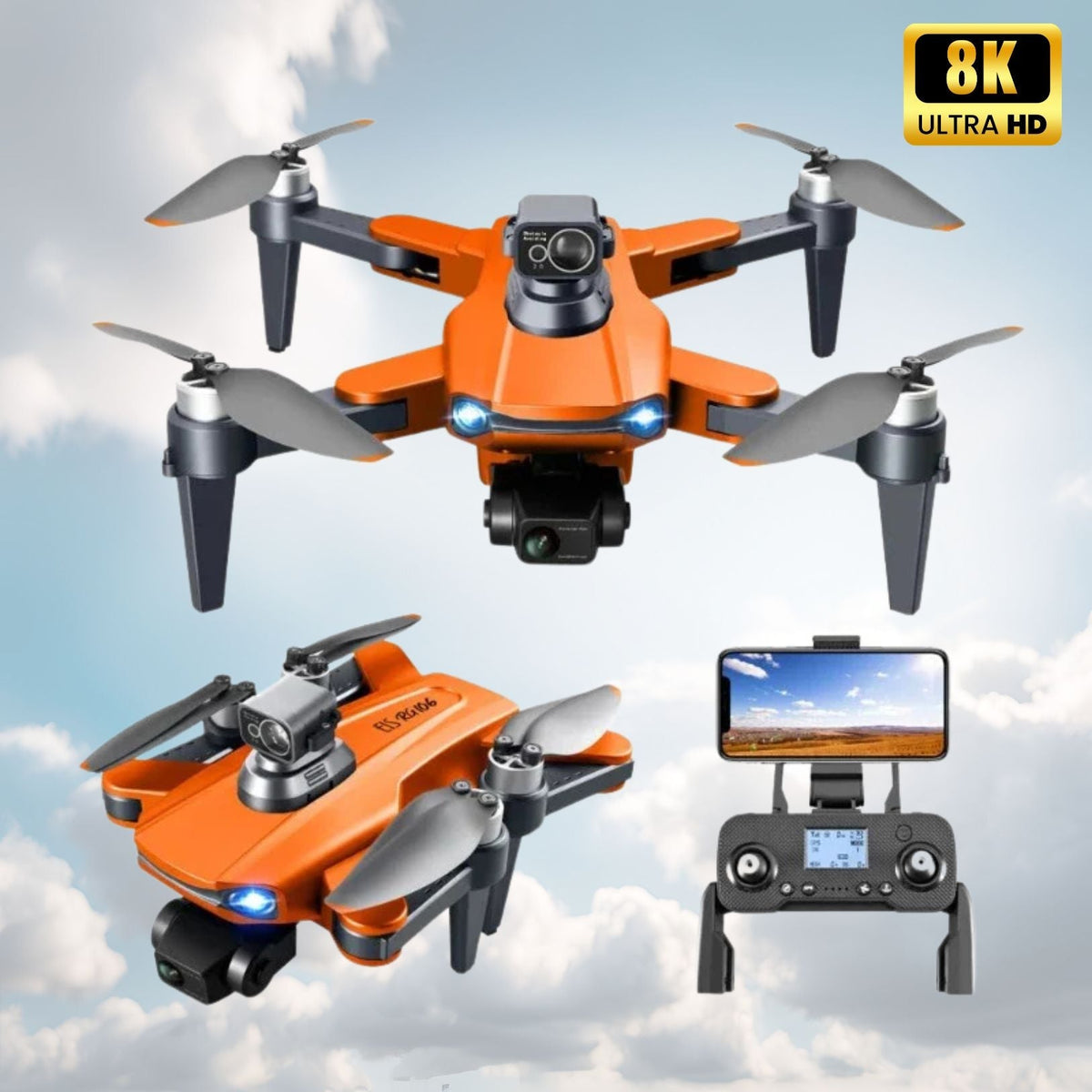 RG106 Pro dupla kamerás drón GPS-navigációval és 8K videóval