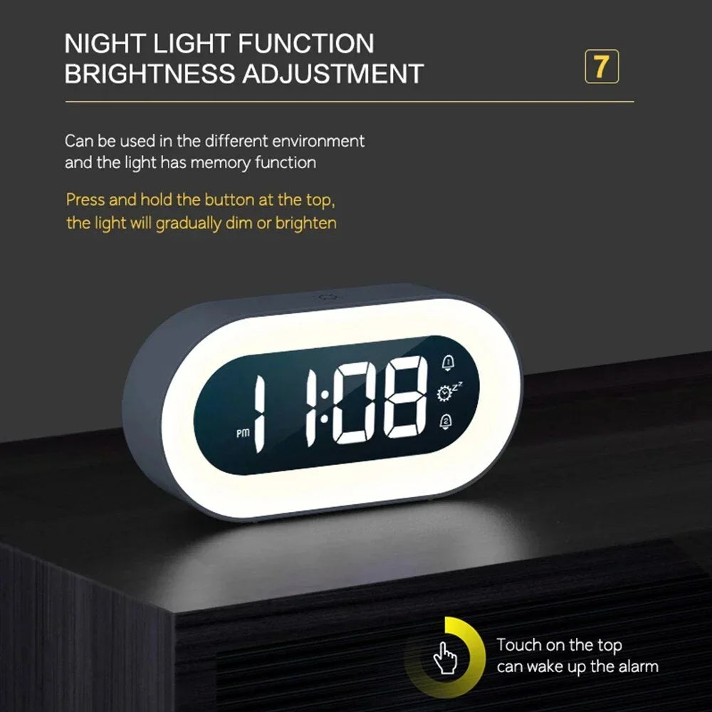 Digital Sunrise Alarm Clock Dimmable Night Light Natural Wake Tones