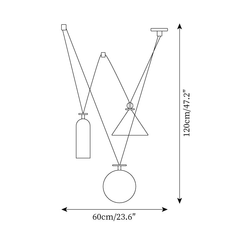 Plafonnier suspendu Covine réglable, aux formes multiples