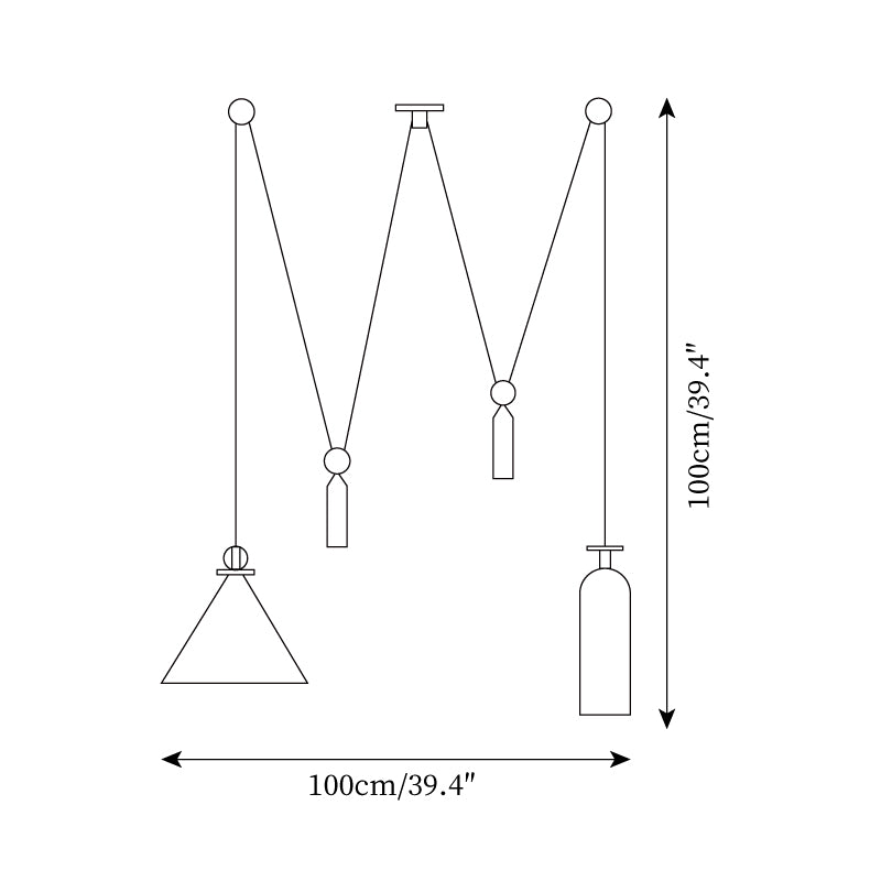 Plafonnier suspendu Covine réglable, aux formes multiples