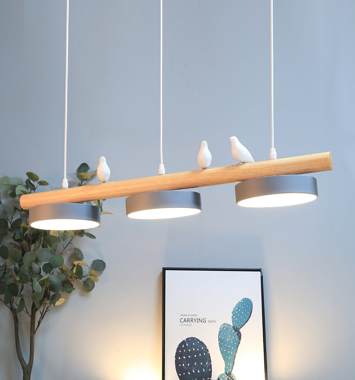 Lampa wisząca Cliff w kształcie ptaka z wbudowanym oświetleniem LED