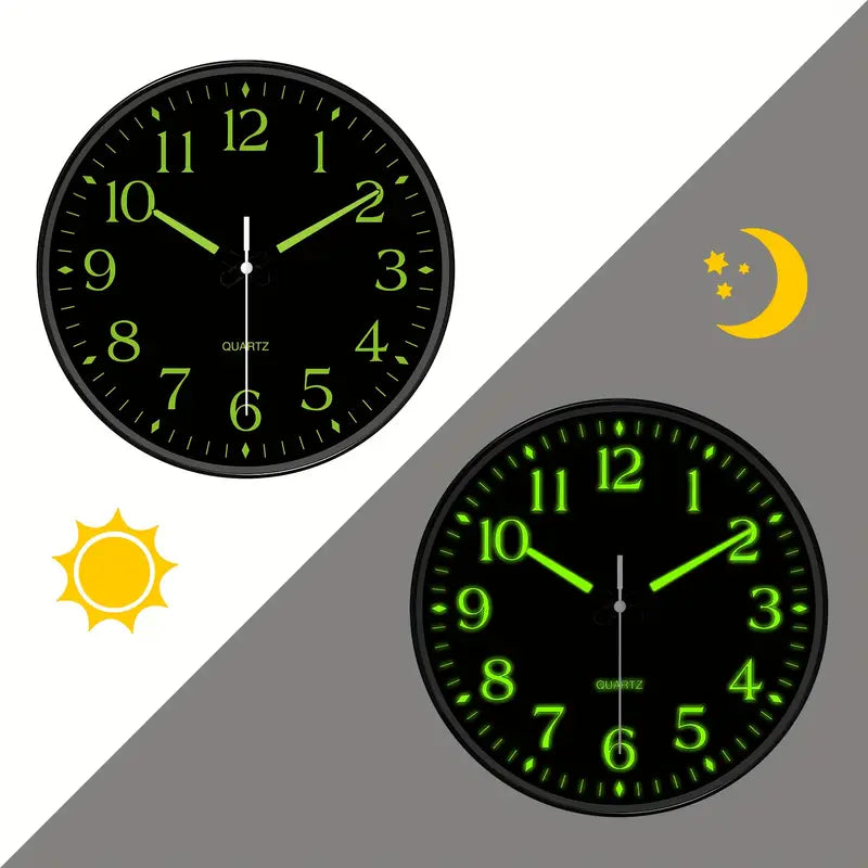 Serene Glow Quartz Wall Clock with Luminous Features | ribuella