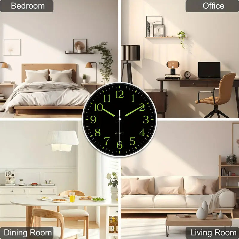 Serene Glow Quartz Wall Clock with Luminous Features | ribuella