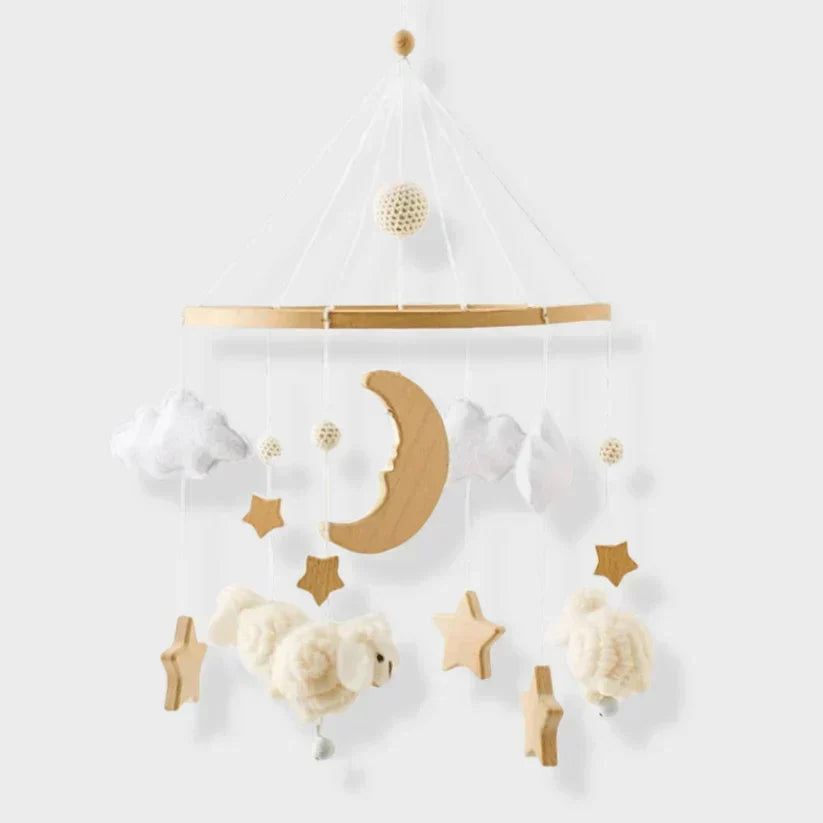 SereneDream Wooden Baby Mobile for a Tranquil Nursery | ribuella