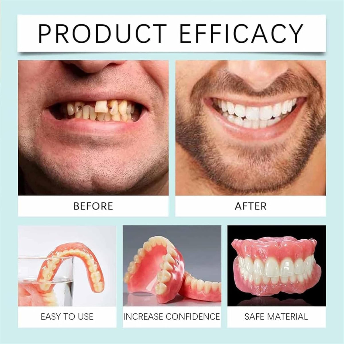 Silicone Denture Kit for Confident All-Day Smiling Without Slipping or Pain | ribuella