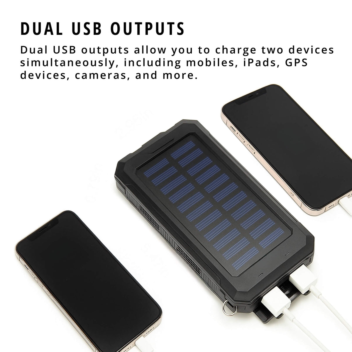 Power bank solare da 20000mAh ad alta capacità, caricabatterie portatile con doppia porta USB