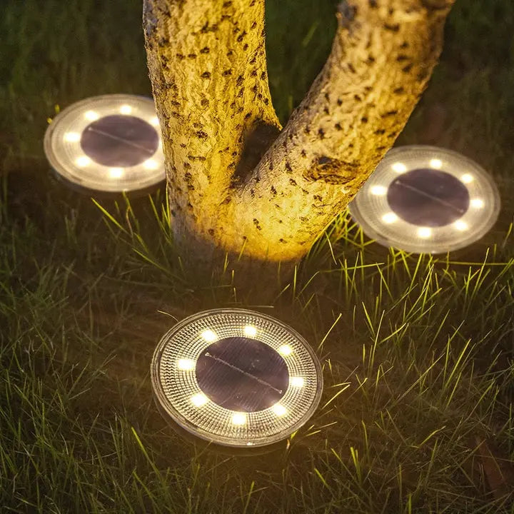 Juego de 4 luces solares resistentes a la intemperie para el suelo del jardín | ribuella